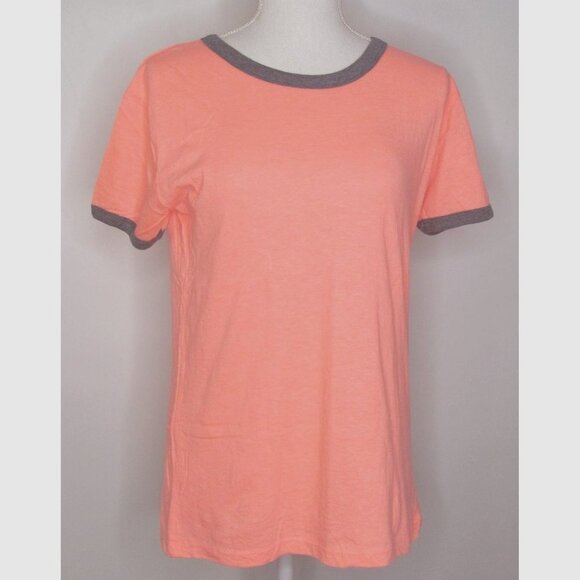 Exist Round Neck Ringer Jersey Soft Tee T-Shirt - Picture 1 of 8